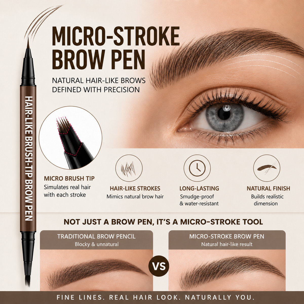 Long-Lasting Natural Eyebrow Pencil
