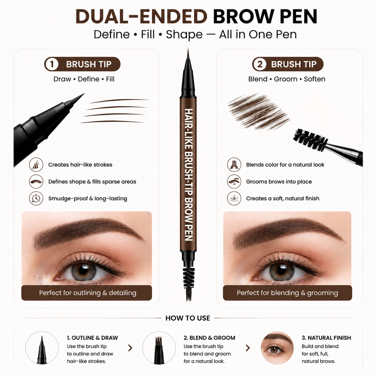 Long-Lasting Natural Eyebrow Pencil